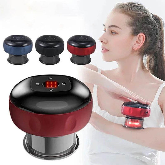 Fitzsi Essentials smart body scraping device in red with various attachments for effective skin care