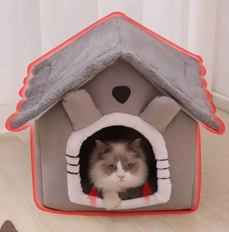 Cozy Fitzsi Essentials washable cat and dog bed with a house design for pets to relax and sleep comfortably
