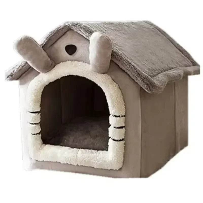 Cozy and comfortable washable cat and dog bed designed like a cute pet house