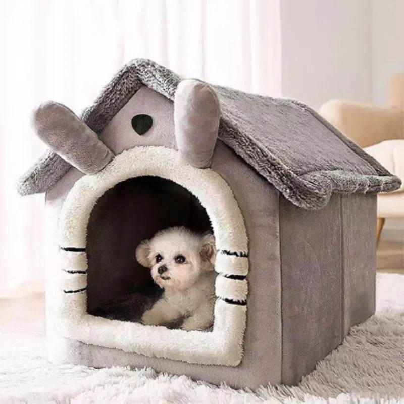 Fitzsi Essentials Washable Cat and Dog Bed in a Cozy House Design for Small Pets