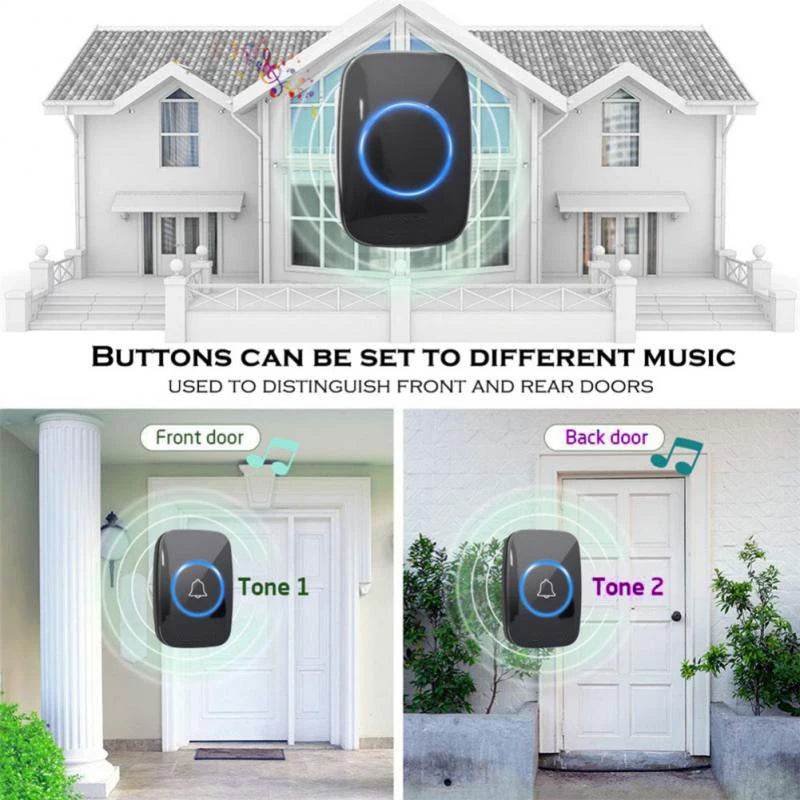 Fitzsi Essentials Wireless Doorbell EU Plug with customizable tones for front and back doors