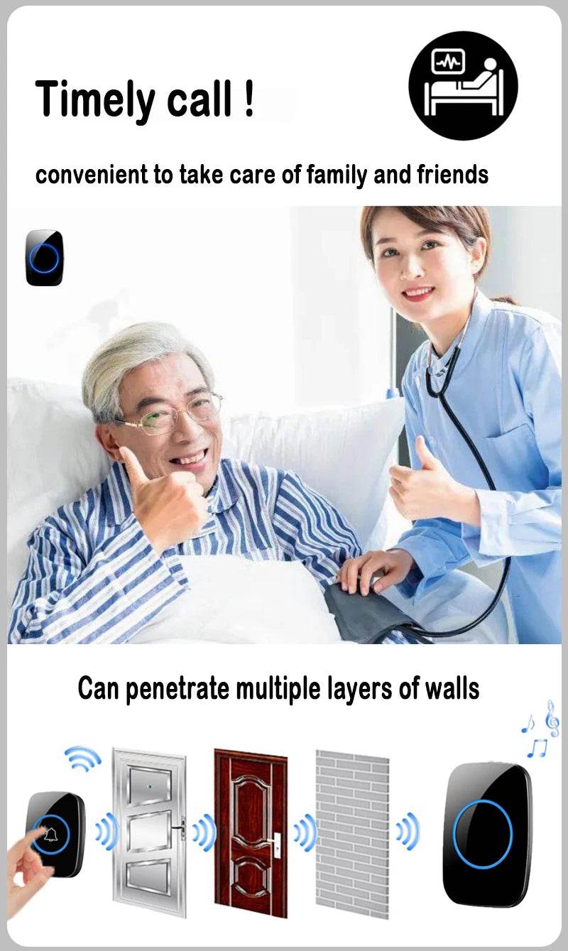Fitzsi Essentials Wireless Doorbell EU Plug with call notification for family care and convenience